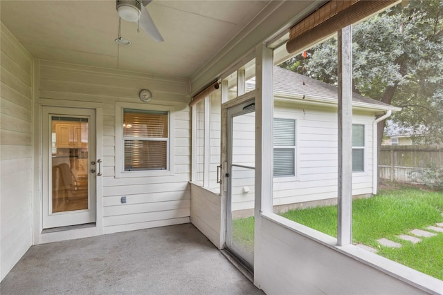 3418 Nottingham Ln, Montgomery, TX 77356 - unfurnished sunroom featuring ceiling fan