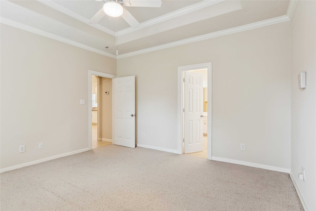 3418 Nottingham Ln, Montgomery, TX 77356 - unfurnished room with a raised ceiling, carpet, crown molding, and ceiling fan