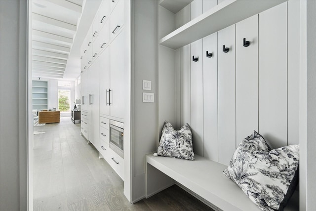 1220 Bomar St, Houston, TX 77006 - mudroom with light wood finished floors