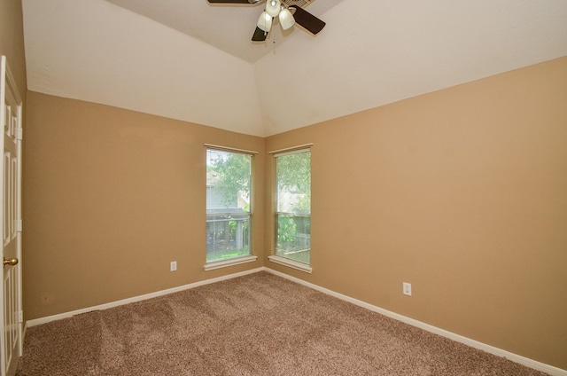 4415 Crimson Ct, Sugar Land, TX 77479 - unfurnished room with ceiling fan, carpet, and high vaulted ceiling