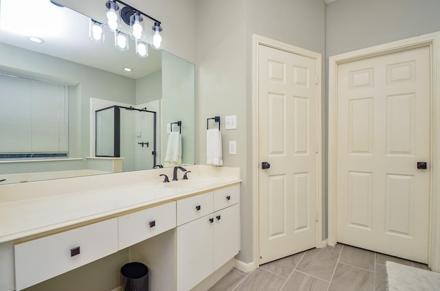 4415 Crimson Ct, Sugar Land, TX 77479 - bathroom featuring a stall shower and vanity