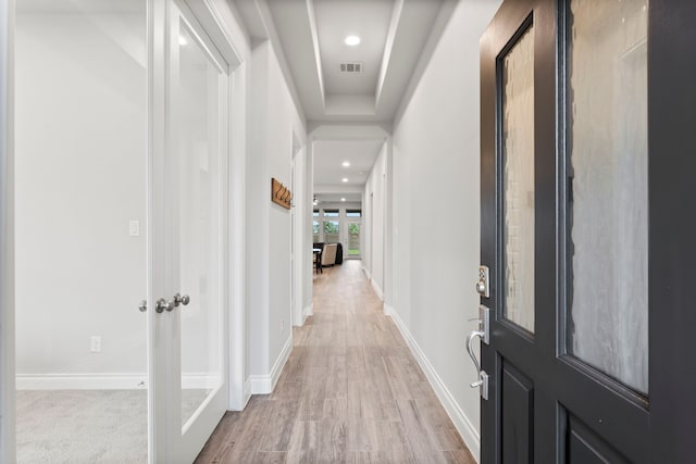 19838 Blue Roan Dr, Tomball, TX 77377 - corridor featuring light wood-type flooring and recessed lighting