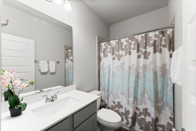 19838 Blue Roan Dr, Tomball, TX 77377 - full bathroom with vanity and a shower with shower curtain