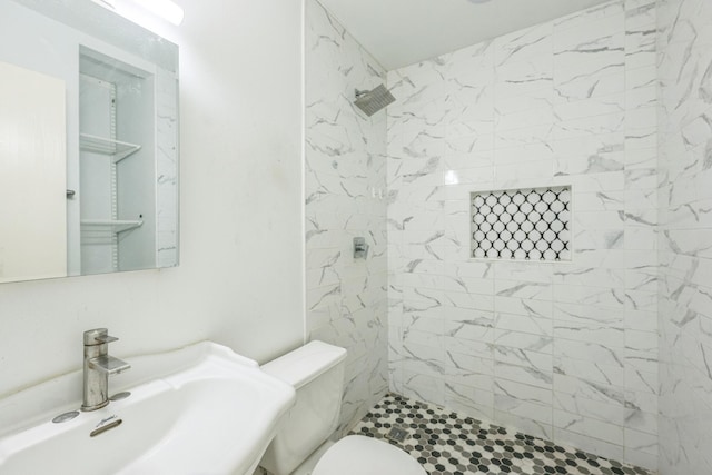 4707 Dove Springs Dr, Austin, TX 78744 - full bath with a sink and a tile shower