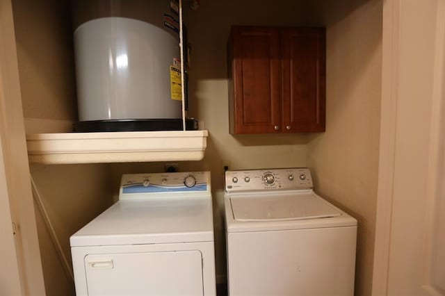 1711 Old Spanish Trl Unit 310, Houston, TX 77054 - washroom featuring water heater, washer and dryer, and cabinet space