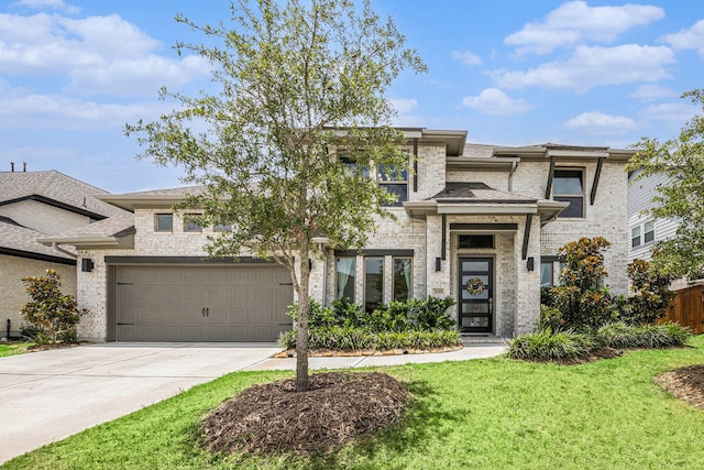 3119 Honeysuckle Way, Katy, TX 77493 - prairie-style house with concrete driveway, a garage, and brick siding
