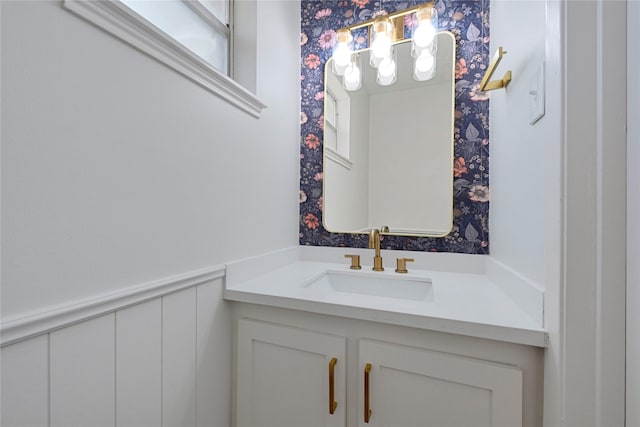 910 Woodchurch Ln, Houston, TX 77073 - bathroom featuring vanity and a chandelier