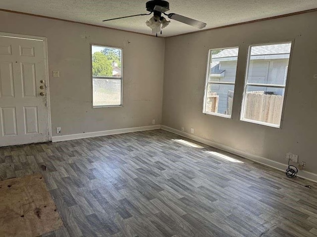 11919 Kingslake Forest Dr, Houston, TX 77044 - unfurnished room with wood finished floors, a ceiling fan, and a textured ceiling