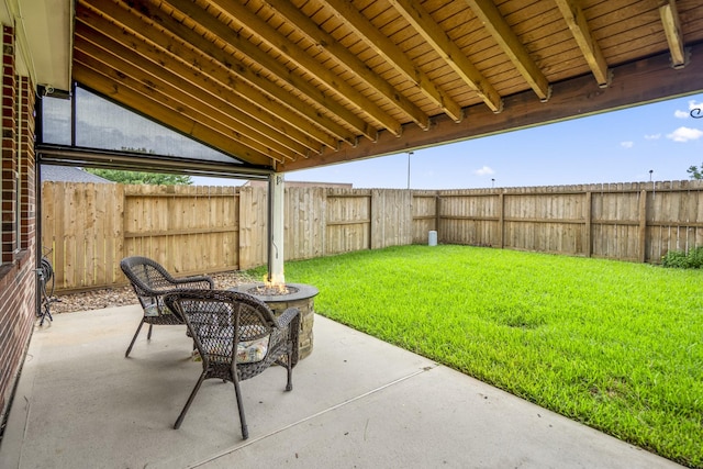 7214 Emerald Run Ln, Spring, TX 77379 - fenced backyard with a patio