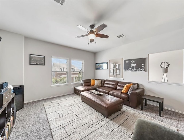 17023 Canosa Dr, Cypress, TX 77433 - living room with ceiling fan and carpet floors