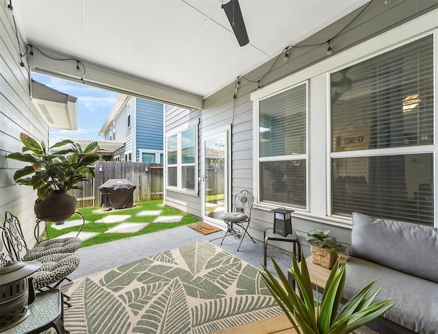 17023 Canosa Dr, Cypress, TX 77433 - sunroom featuring ceiling fan