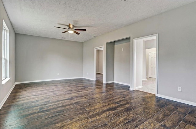 4137 Galesburg St, Houston, TX 77051 - unfurnished room with a ceiling fan, wood finished floors, and a textured ceiling