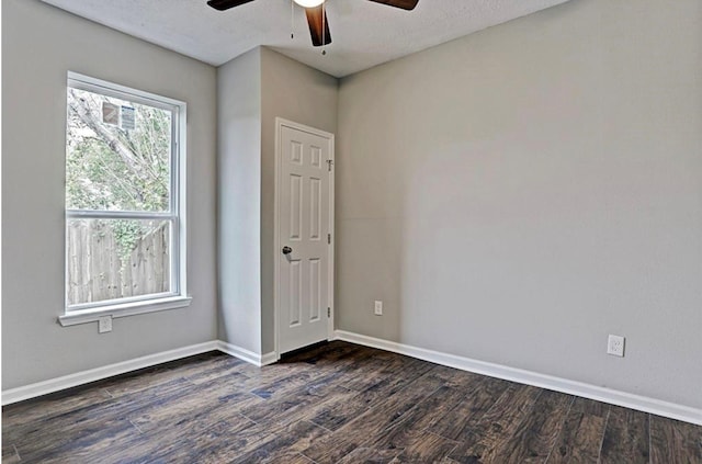 4137 Galesburg St, Houston, TX 77051 - unfurnished room with ceiling fan and dark wood-style flooring