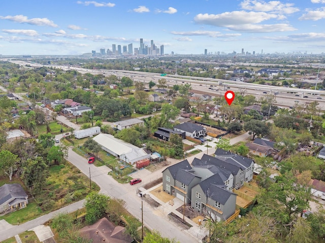 3213 Des Chaumes St, Houston, TX 77026 - aerial view of residential area featuring skyline