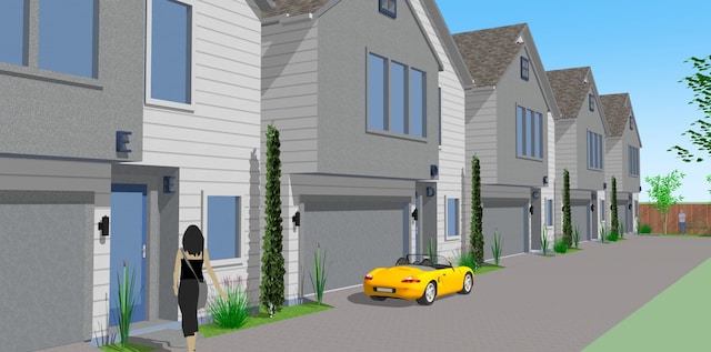 4922 Hoover St Unit A, Houston, TX 77092 - view of front facade with a shingled roof and a garage