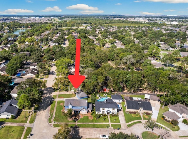 1403 Maygrove Dr, Sugar Land, TX 77498 - aerial view of property's location featuring nearby suburban area