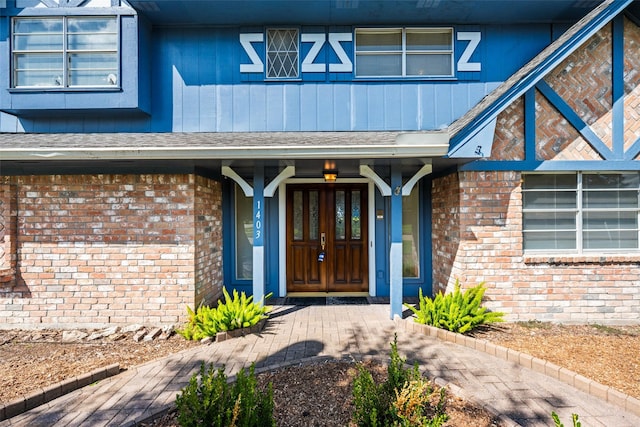 1403 Maygrove Dr, Sugar Land, TX 77498 - entrance to property with brick siding and covered porch