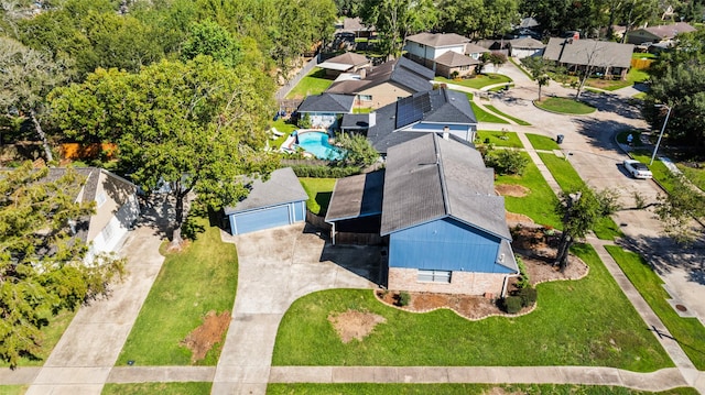 1403 Maygrove Dr, Sugar Land, TX 77498 - aerial perspective of suburban area featuring a pool area
