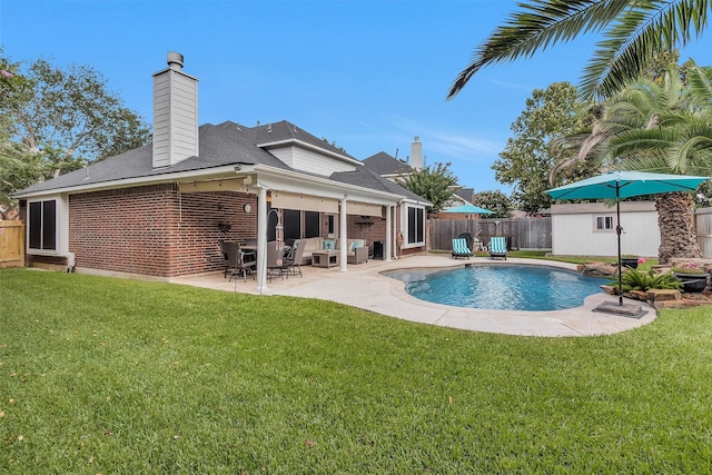 21006 Indigo Field Ln, Richmond, TX 77407 - view of pool with a fenced backyard, a patio, and outdoor lounge area