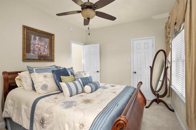 21006 Indigo Field Ln, Richmond, TX 77407 - bedroom featuring light carpet and a ceiling fan