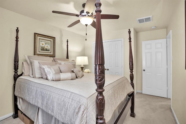 21006 Indigo Field Ln, Richmond, TX 77407 - bedroom with light colored carpet and ceiling fan