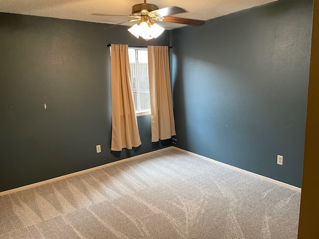 3202 The Highlands Dr, Sugar Land, TX 77478 - unfurnished room with ceiling fan, carpet flooring, and a textured ceiling