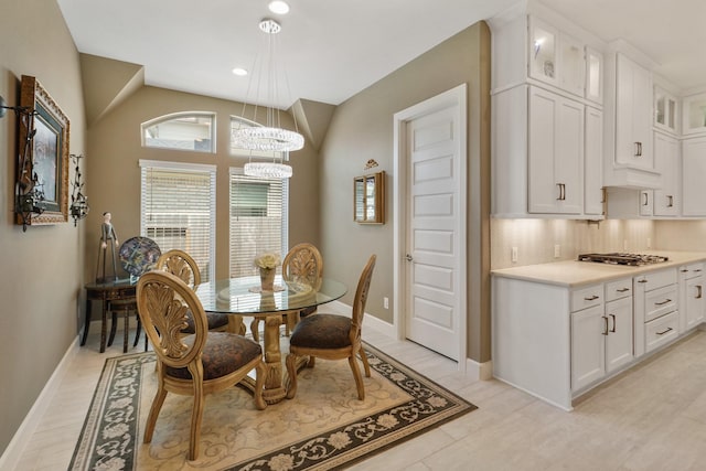 19019 Dappled Mare Cir, Tomball, TX 77377 - dining area with plenty of natural light, a chandelier, and recessed lighting