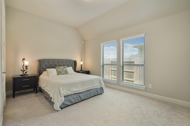 19019 Dappled Mare Cir, Tomball, TX 77377 - bedroom featuring light carpet and vaulted ceiling