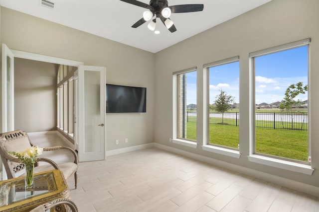 19019 Dappled Mare Cir, Tomball, TX 77377 - unfurnished room featuring a ceiling fan and light wood finished floors
