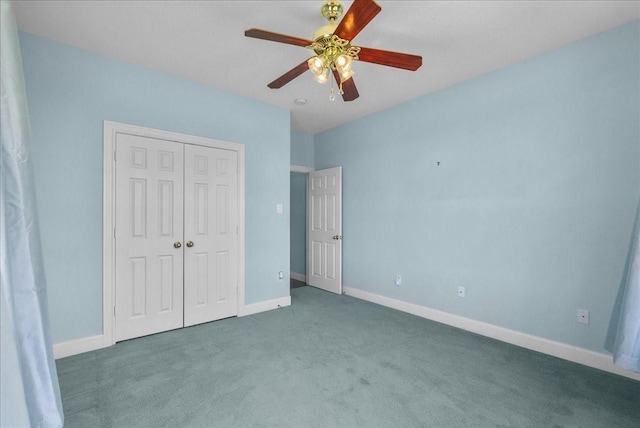 2250 Broadway St, San Leon, TX 77539 - unfurnished bedroom with a closet, carpet floors, and ceiling fan