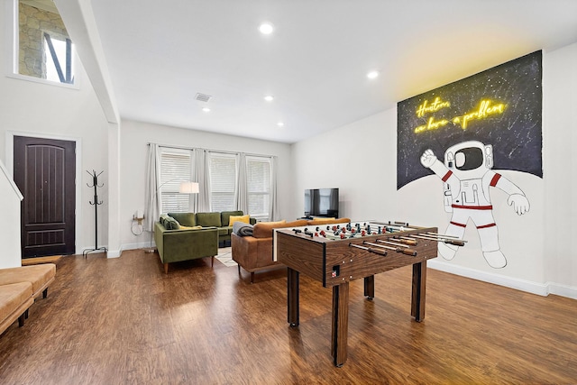 4209 Gunter St, Houston, TX 77020 - game room featuring plenty of natural light, wood finished floors, and recessed lighting