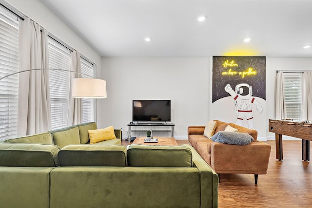 4209 Gunter St, Houston, TX 77020 - living area with wood finished floors and recessed lighting