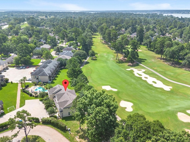 16020 Fountainview Dr Unit 21, Montgomery, TX 77356 - aerial view of residential area featuring a golf club and a nearby body of water