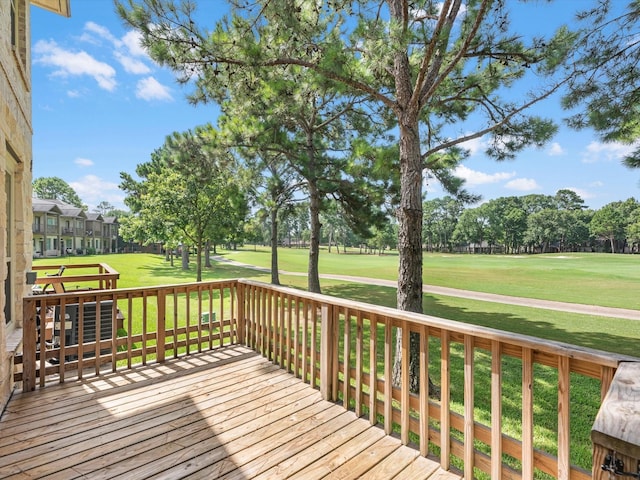 16020 Fountainview Dr Unit 21, Montgomery, TX 77356 - wooden terrace with a yard and view of golf course