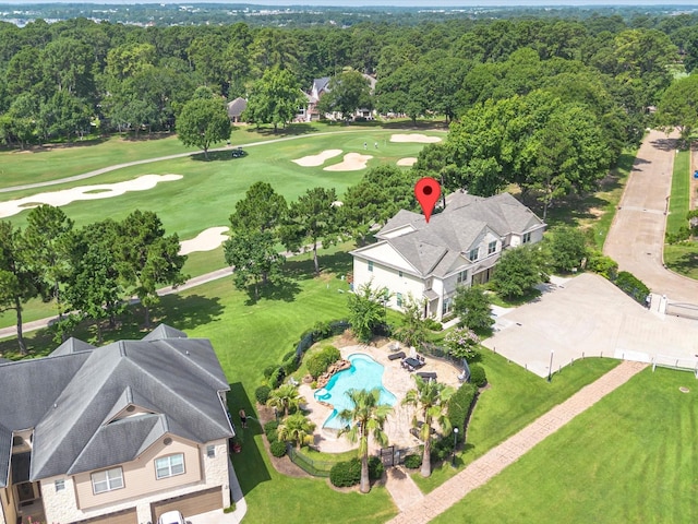 16020 Fountainview Dr Unit 21, Montgomery, TX 77356 - aerial overview of property's location featuring a pool area and a local golf course