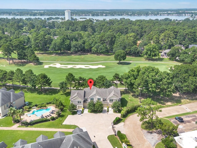 16020 Fountainview Dr Unit 21, Montgomery, TX 77356 - aerial overview of property's location featuring a large body of water and a local golf course