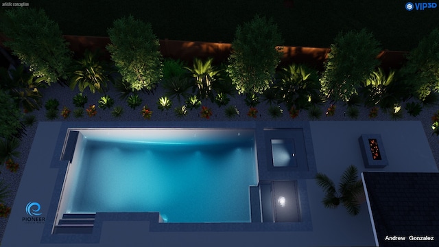 28622 Mountain Timber Ct, Fulshear, TX 77441 - view of pool at night