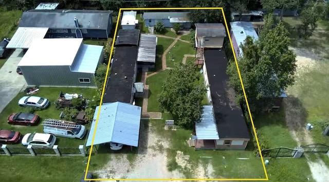 21061 Brazos Dr, New Caney, TX 77357 - aerial view of property and surrounding area featuring property parcel outlined