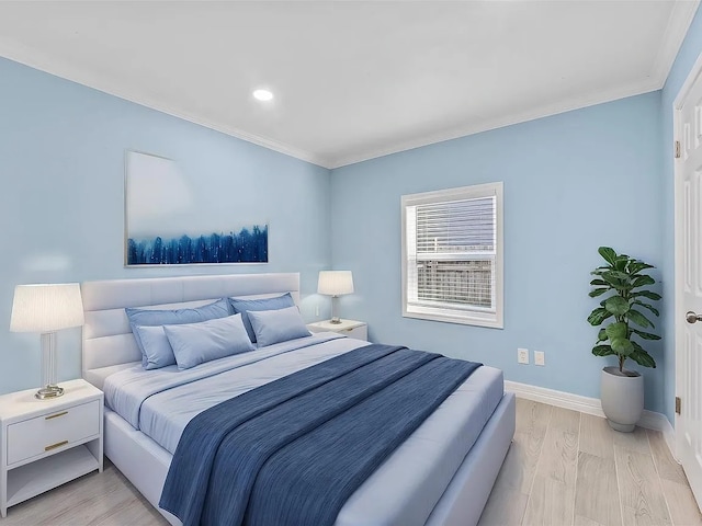 4418 Dacca Dr, Houston, TX 77047 - bedroom with crown molding, recessed lighting, and light wood-style floors