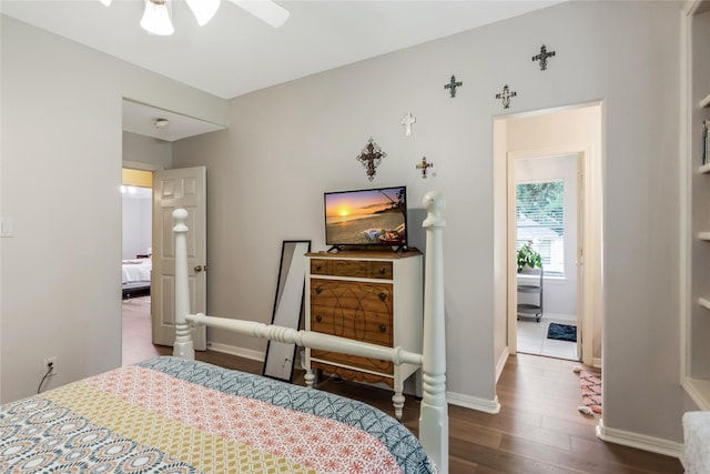14419 Timbergreen Dr, Magnolia, TX 77355 - bedroom with wood finished floors and ceiling fan