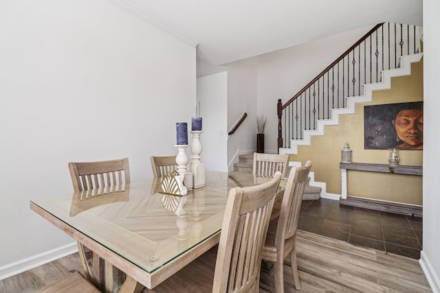 4003 Autumn Pines Trl, Houston, TX 77084 - dining space featuring stairway and baseboards