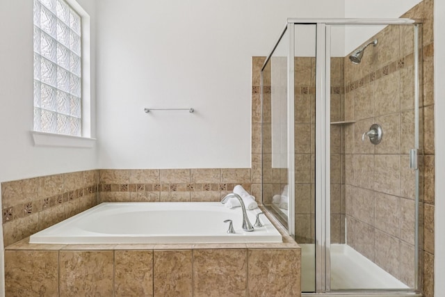4003 Autumn Pines Trl, Houston, TX 77084 - full bathroom featuring a garden tub and a shower stall