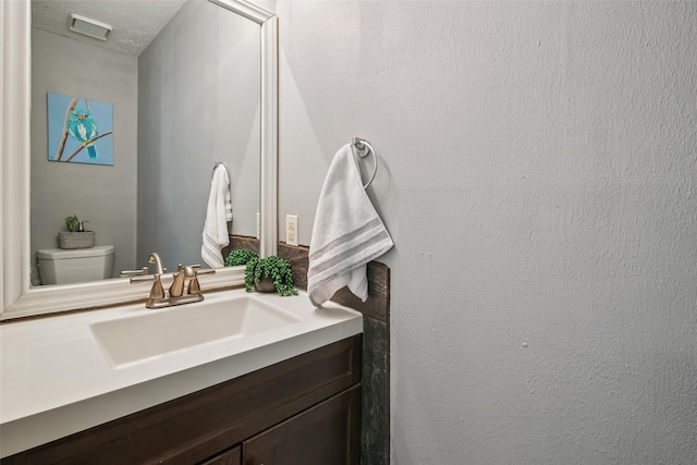5210 Creek Shadows Dr, Houston, TX 77339 - half bathroom with vanity and toilet