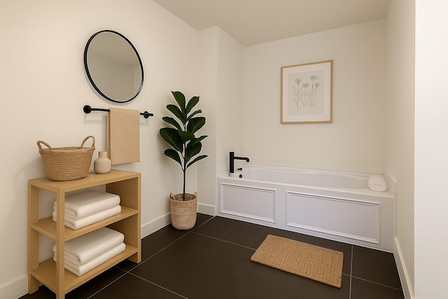 10602 Tenneta Dr, Houston, TX 77099 - bathroom featuring tile patterned floors and a garden tub