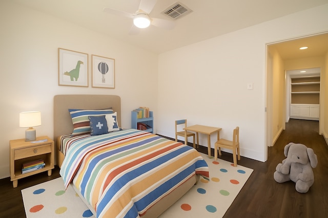 10602 Tenneta Dr, Houston, TX 77099 - bedroom featuring wood finished floors, recessed lighting, and a ceiling fan