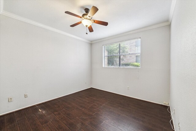 1881 Bering Dr Unit 83, Houston, TX 77057 - unfurnished room featuring dark wood finished floors, ornamental molding, and a ceiling fan