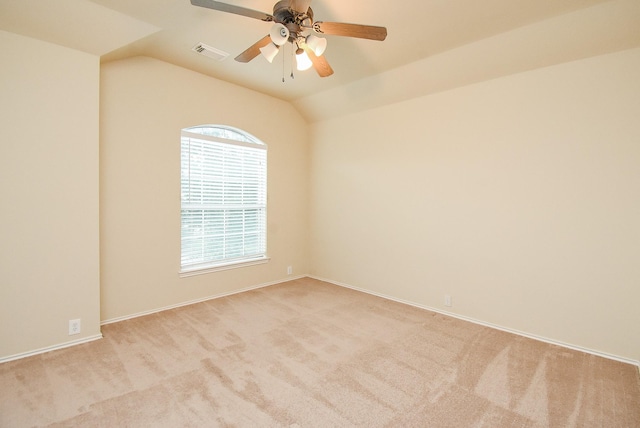 2814 Edgewick Elm St, Fresno, TX 77545 - carpeted empty room featuring a ceiling fan and lofted ceiling