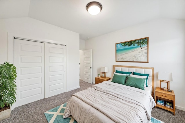 390 Kendall Crest Dr, Alvin, TX 77511 - bedroom with carpet, vaulted ceiling, and a closet