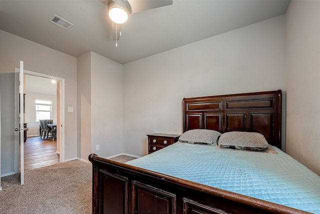 18623 Swainboro Dr, New Caney, TX 77357 - bedroom featuring light colored carpet and ceiling fan