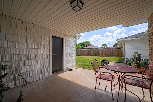 7634 Braesdale Ln, Houston, TX 77071 - view of patio with an outdoor fire pit